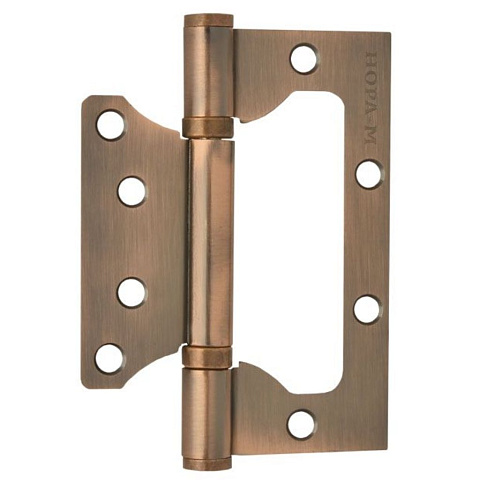 Петля накладная для деревянных дверей, Нора-М, 100х75х2.5 мм, универсальная, 800-FHP AC, 14652, медь