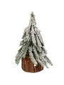 Елка новогодняя настольная, 15 см, хвоя литая, заснеженная на пне, Y4-8401