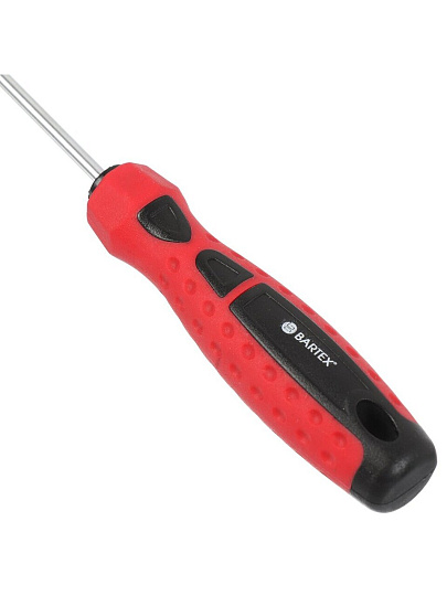Отвертка крестовая, Bartex, Ph0, 0х100 мм, антискользящая двухкомпонентная, CrV сталь, Любитель