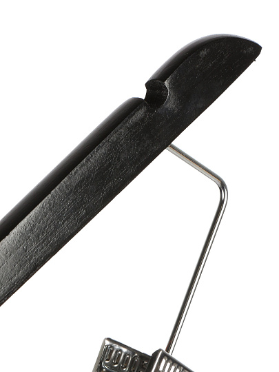 Вешалка-плечики для одежды, 44.5 см, дерево, клипсы, черная, Марья Искусница, LH002BL-CL