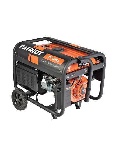 Генератор бензиновый, Patriot, GP 3810 L, 3 кВт, четырехтактный, 12.2 А, выход 12 В, ручной стартер, 474101545