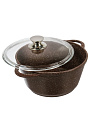 Кастрюля алюминий, антипригарное покрытие, 2 л, крышка стекло, Горница, Шоколад, к2233аш - фото 5