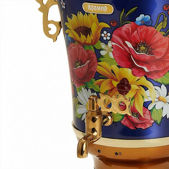 Самовар электрический Яромир, Маки ЯР-1803, 4 л, 2300 Вт, скрытый нагревательный элемент, металл