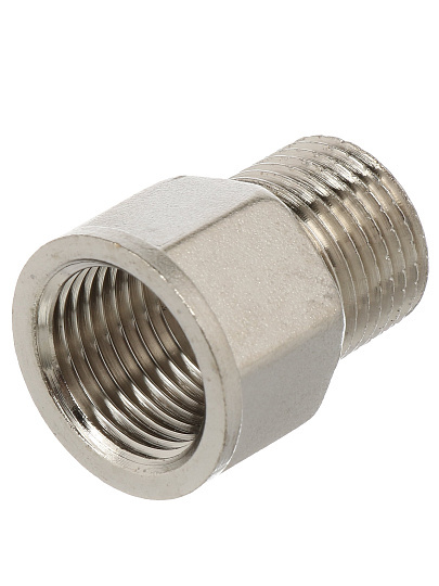 Переходник 1/2"х1/2", ш-г, никель, наружная резьба, индивидуальная упаковка, RTP