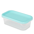 Контейнер пищевой пластик, 1 л, 21х17х7 см, голубой, для заморозки, Альтернатива, М8510