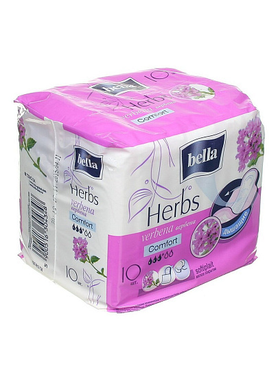 Прокладки женские Bella, Herbs verbena Komfort soft, дневные, 10 шт, 1547 BE-012-RW10-078