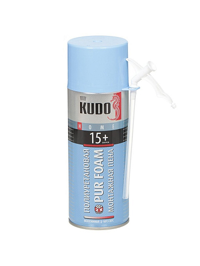 Пена монтажная KUDO, Home 15+, бытовая, 520 мл, всесезонная, KUPH05U15+