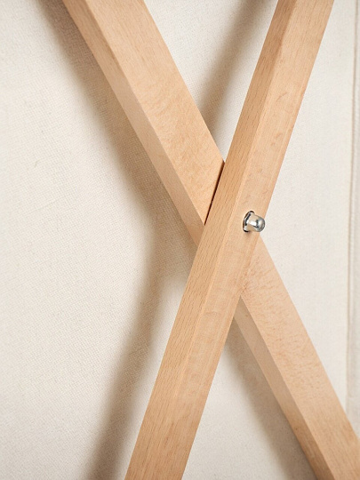 Корзина для белья, 39х62 см, прямоугольная, дерево, текстиль, бежевая, Y4-7885