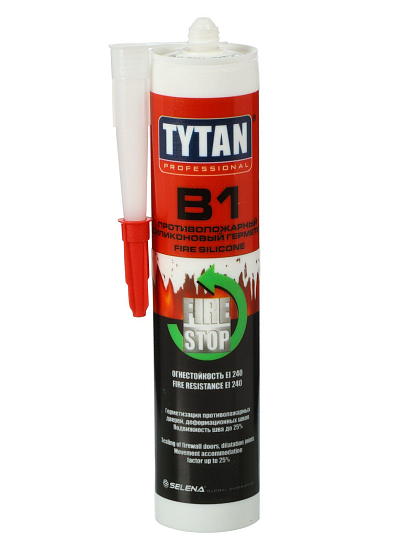 Герметик силиконовый, Tytan, B1 Fire, 18801, 310 мл, белый, термостойкий