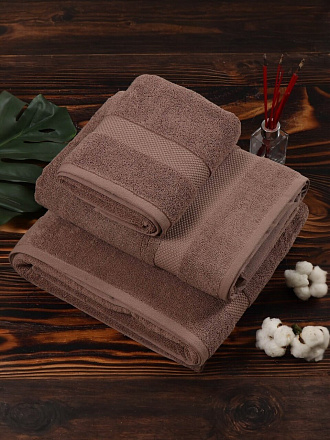 Полотенце банное 100х180 см, 100% хлопок, 500 г/м2, Spa, Barkas, бежевое, Узбекистан, AI-3105023