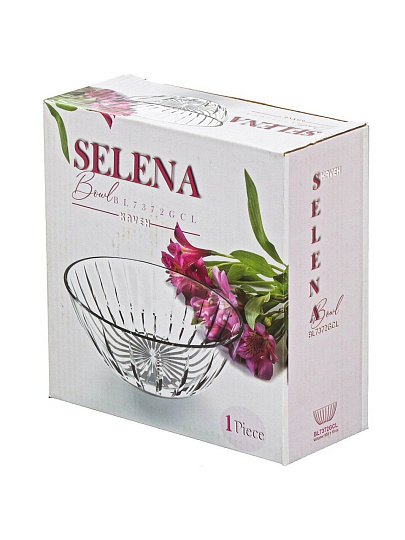 Салатник стекло, круглый, 15х6.5 см, 0.83 л, Selena, 7372