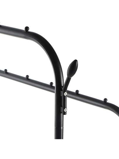 Вешалка напольная 110х55х150 см, Aqwin, металл, полка для обуви, 45 кг, Элит, VPF66, черная, двойная, с вешалками