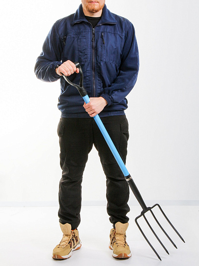 Вилы садово-огородные, четырехрогие, сталь, черенок фибергласс, с V-ручкой