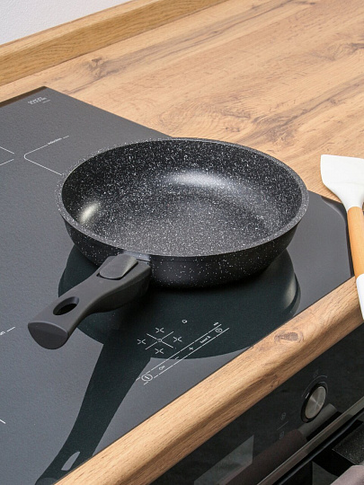 Сковорода алюминий, 22 см, антипригарное покрытие, Гурман, Fit, съемная ручка