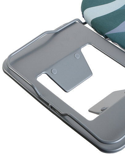 Доска гладильная 121х38 см, Лайт, подставка для утюга, Марья Искусница, серо-синяя, антипригарное покрытие