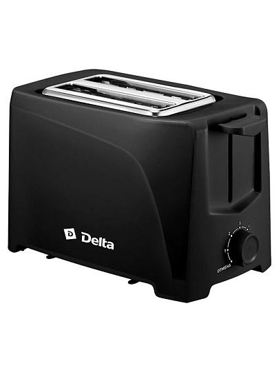 Тостер Delta, DL-6900, пластик, 700 Вт, 2 тоста, механический, 6-ти позиционный таймер, черный