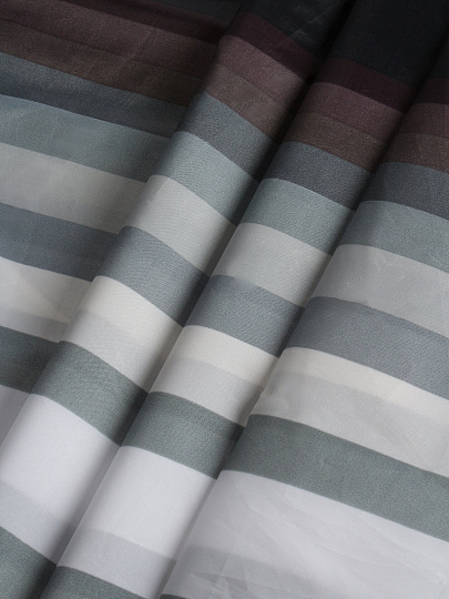 Штора для ванн 180х180 см, ПЭ, Серые полосы, с кольцами, Y4-11153