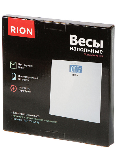 Весы напольные электронные, Rion, белый, стекло, до 180 кг