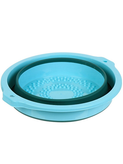 Таз пластик, круглый, с ручкой, складной, зеленый, Y4-6481