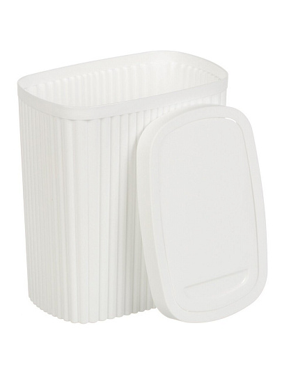 Контейнер для мусора пластик, 1.9 л, прямоугольный, белый, Econova, Velvet, 435204416