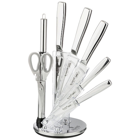 Набор ножей Agness с ножницами и мусатом на пластиковой подставке,, 8 предметов, 911-670