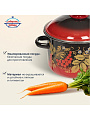Кастрюля эмалированная сталь, 3 л, крышка сталь, цилиндрическая, Сибирские товары, Рябинушка, 7MD181M, индукция - фото 3