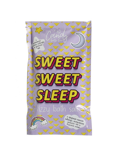 Двухцветная шипучая соль для ванн Candy baht bar, Sweet Sweet Sleep, 100 г