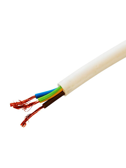 Кабель ПВС, 3х1.5 мм², 10 м, медь, гибкий, ГОСТ, белый, TDM Electric, SQ0118-0015