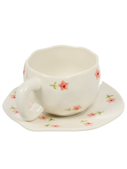 Чайная пара фарфор, 2 пр, 1 перс, 320 мл, Цветик, В060823