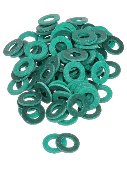 Прокладка уплотнительная 100 шт, 1/2'', 10.5х19х2 мм, безасбестовый паронит, СантехКреп, 2.13.1.ф