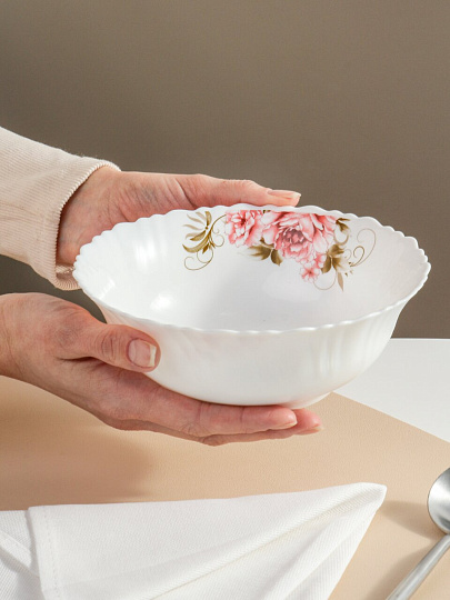 Салатник стеклокерамика, круглый, 18х6.5 см, 0.75 л, Анжелика, Daniks, BY13LTW70