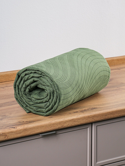 Покрывало евро, 220х240 см, 100% полиэстер, стеганое, Silvano, Модерн, тем-зел