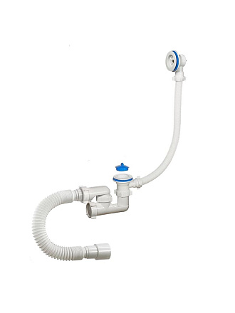 Сифон для ванны, 40х40/50, полипропилен, с выпуском, Orio, А-60089