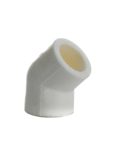 Уголок полипропилен, d40 мм, 45 °, внутренняя/внутренняя, белый, Valfex