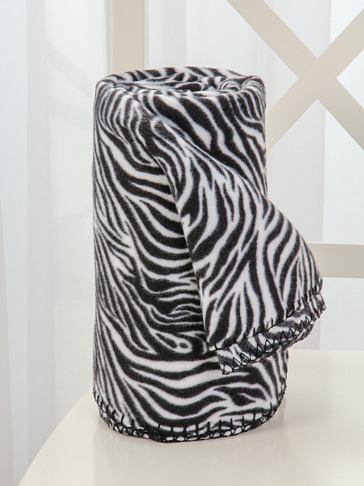 Плед 1.5-сп, 130х170 см, флис, 100%пэ, Silvano, принт зебра