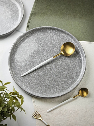 Тарелка десертная, керамика, 21 см, круглая, Stone, Daniks, HMN240412A1-SI/P