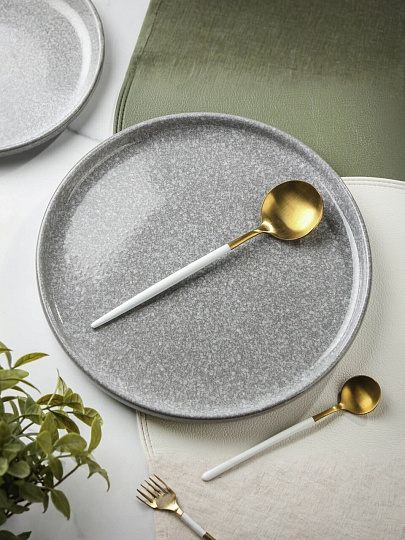 Тарелка десертная, керамика, 21 см, круглая, Stone, Daniks, HMN240412A1-SI/P