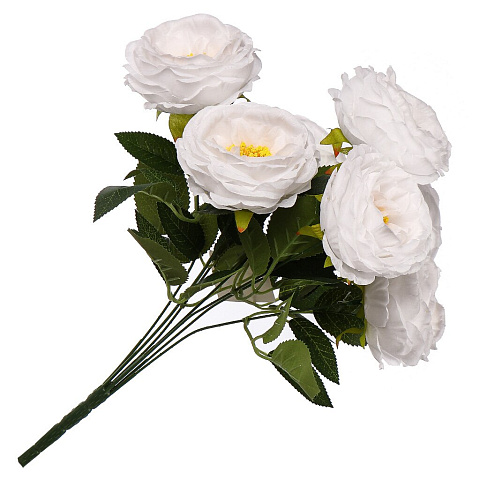 Цветок искусственный декоративный Пионы букет, 42 см, белый, Y4-7921