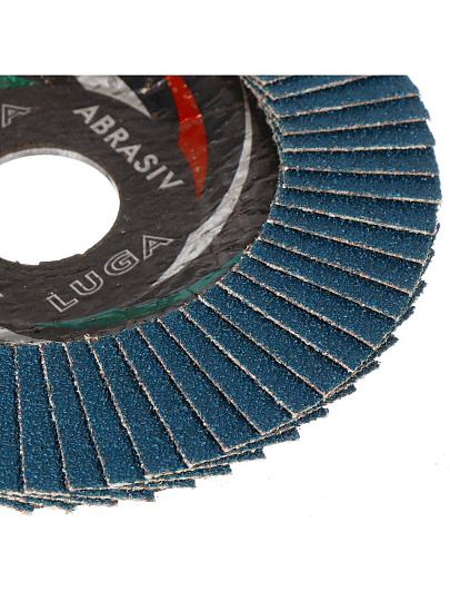 Круг лепестковый торцевой КЛТ2 для УШМ, LugaAbrasiv, диаметр 115 мм, посадочный диаметр 22 мм, зернистость ZK60, шлифовальный