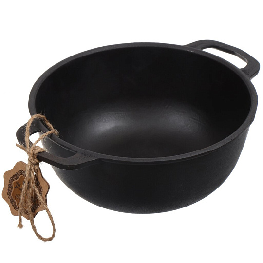 Кастрюля чугун, 2 л, круглая, Maysternya, Т401, черная, индукция