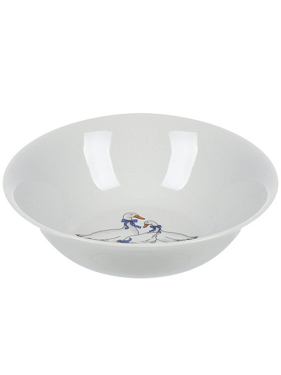 Салатник фарфор, круглый, 5 см, 0.68 л, Гуси новые, Дулевский фарфор, 101912