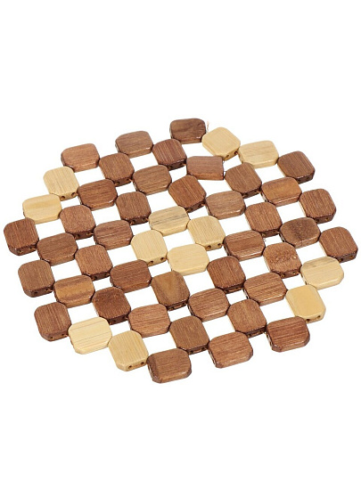 Подставка под горячее, бамбук, 20х20 см, в ассортименте, Плетенка, Y4-4346