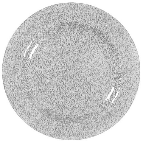 Тарелка обеденная, стекло, 33 см, круглая, Серебро, Y4-4999