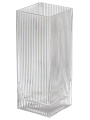 Ваза стекло, настольная, 10*25 см, Квадрат, полосы, прозрач, Y4-11072 - фото 2
