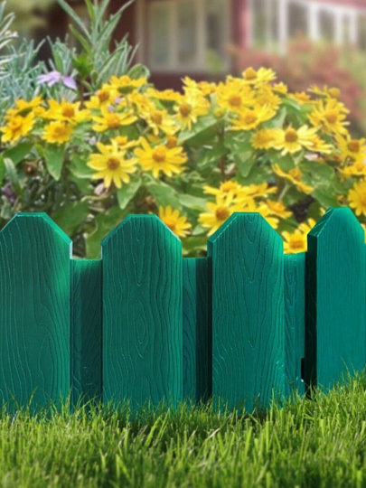 Декоративное ограждение пластик, Мастер сад, Бордюр Дачник, 18х300 см, зеленое