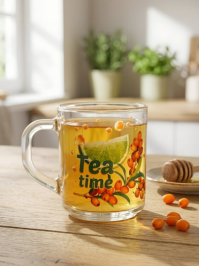 Кружка стекло, 200 мл, Green Tea Время чая, ОСЗ, С1335