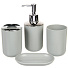 Набор для ванной 6 предметов, серый, урна, дозатор, ершик, подставка для зубных щеток, мыльница, стакан, T2022-7069 - фото 6