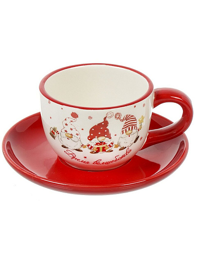 Набор чайный доломит, 2 предмета, на 1 персону, 280 мл, Daniks, Время волшебства, подарочная упаковка