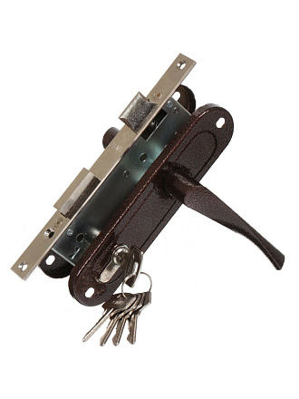 Замок врезной Зенит, ЗВ7-70.4, 00-00007893, ручка в комплекте, цилиндровый, медь