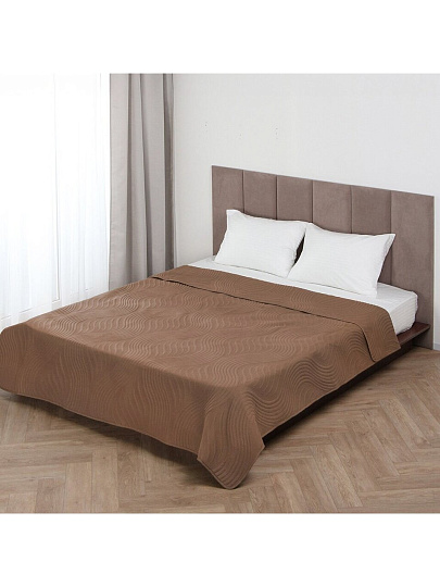 Покрывало евро, 200х220 см, 100% полиэстер, стеганое, Silvano, Модерн, шоколад